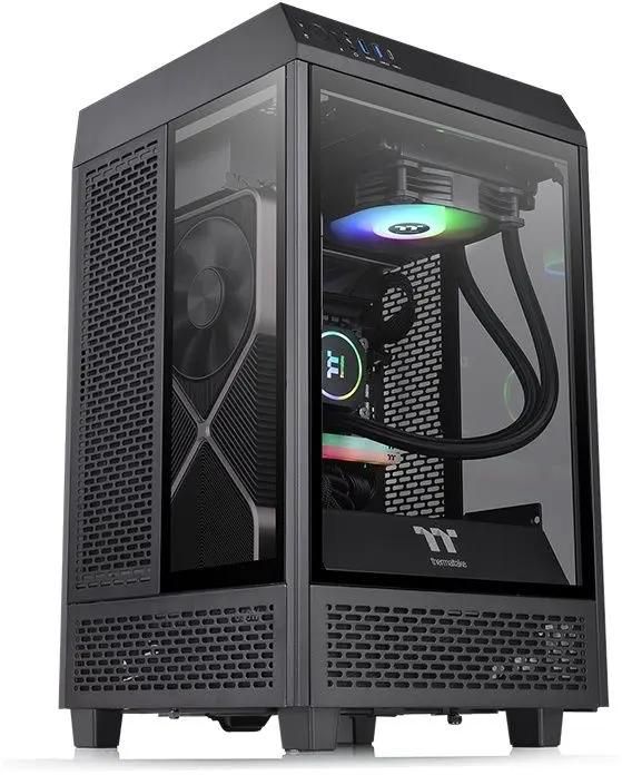 Корпус miniITX Thermaltake The Tower 100, Midi-Tower, без БП,  черный [ca-1r3-00s1wn-00]